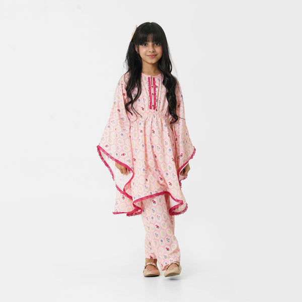 Pink Printed Blocks 2pc Eastern Set for girls by The Oaklynn