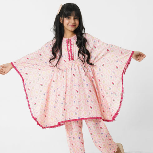 Girls pink printed blocks printed eastern wear Pakistan