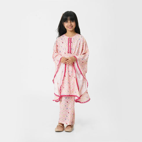 Pink Printed Blocks 2pc Eastern Set for Girls | Kids Eastern Wear Pakistan