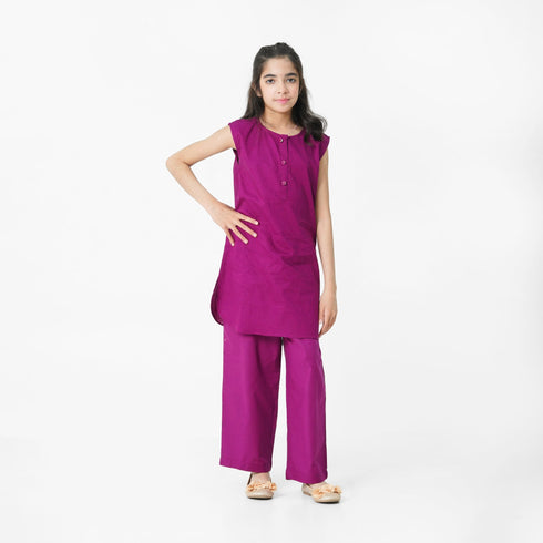 Purple Embroidered 3pc Set for girls by The Oaklynn