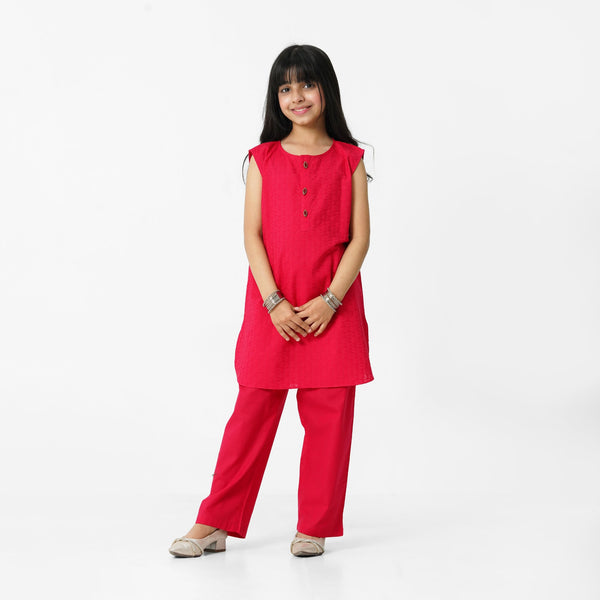 Red Embroidered 3pc Set for girls by The Oaklynn
