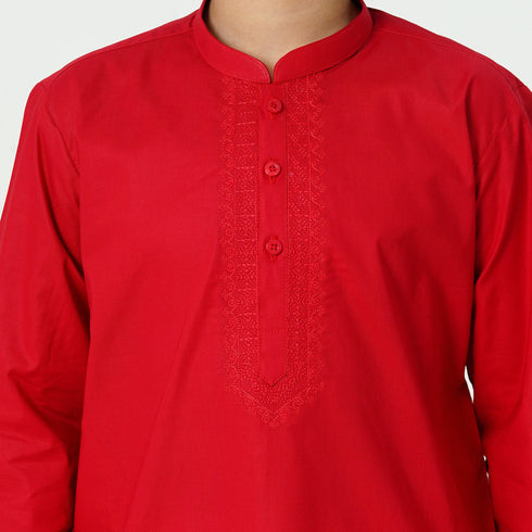 Red Embroidered Kurta Shalwar for Boys | Kids Eastern Wear Pakistan