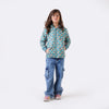 GREEN PRINTED PUFFER JACKET
