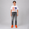 Boys' Slim Fit Charcoal Grey Whiskered Jeans