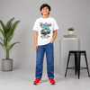 Boys' Regular Fit Laser-Etched Royal Blue Jeans