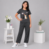 Kitten Smile Tee & Wide-Leg Pants Set