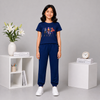 Navy KPOP Graphic Tee & Jogger Set