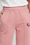 Wide-leg pink girls trousers with elastic waistband