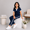 Navy Polo & Wide-Leg Track Set