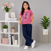 Flower Graphic Tee & Wide-Leg Pants Set