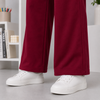 Maroon Flutter-Sleeve Wide-Leg Set
