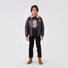 LEATHER JACKET WITH  APPLIQUE BADGE