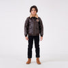 LEATHER JACKET WITH  APPLIQUE BADGE