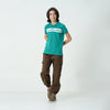 Oklaynn Green Striped Polo Shirt