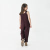 Maroon Printed Dungaree